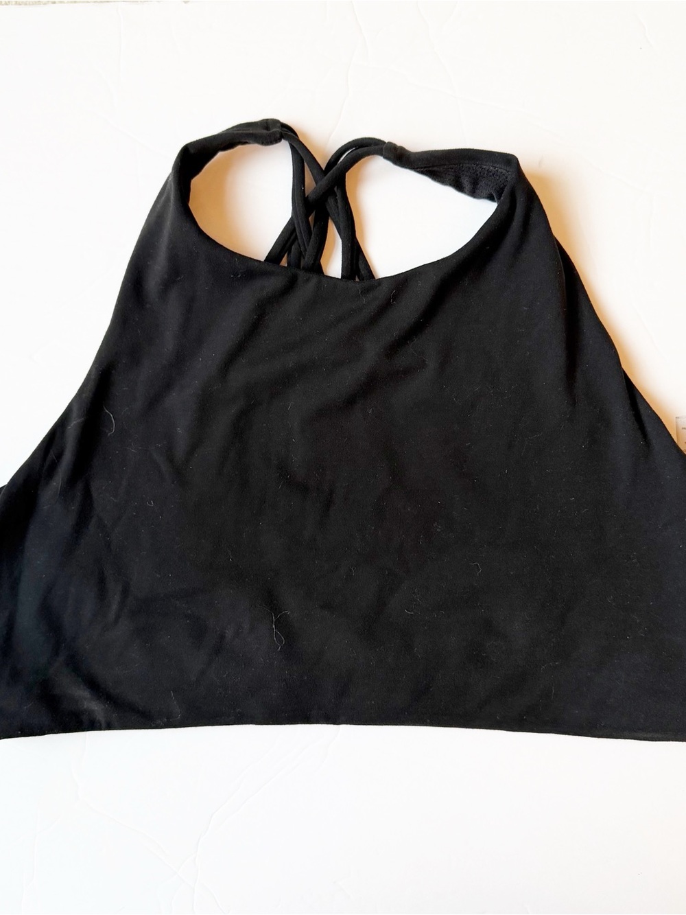 Athleta Black Strappy Crop Top size XL